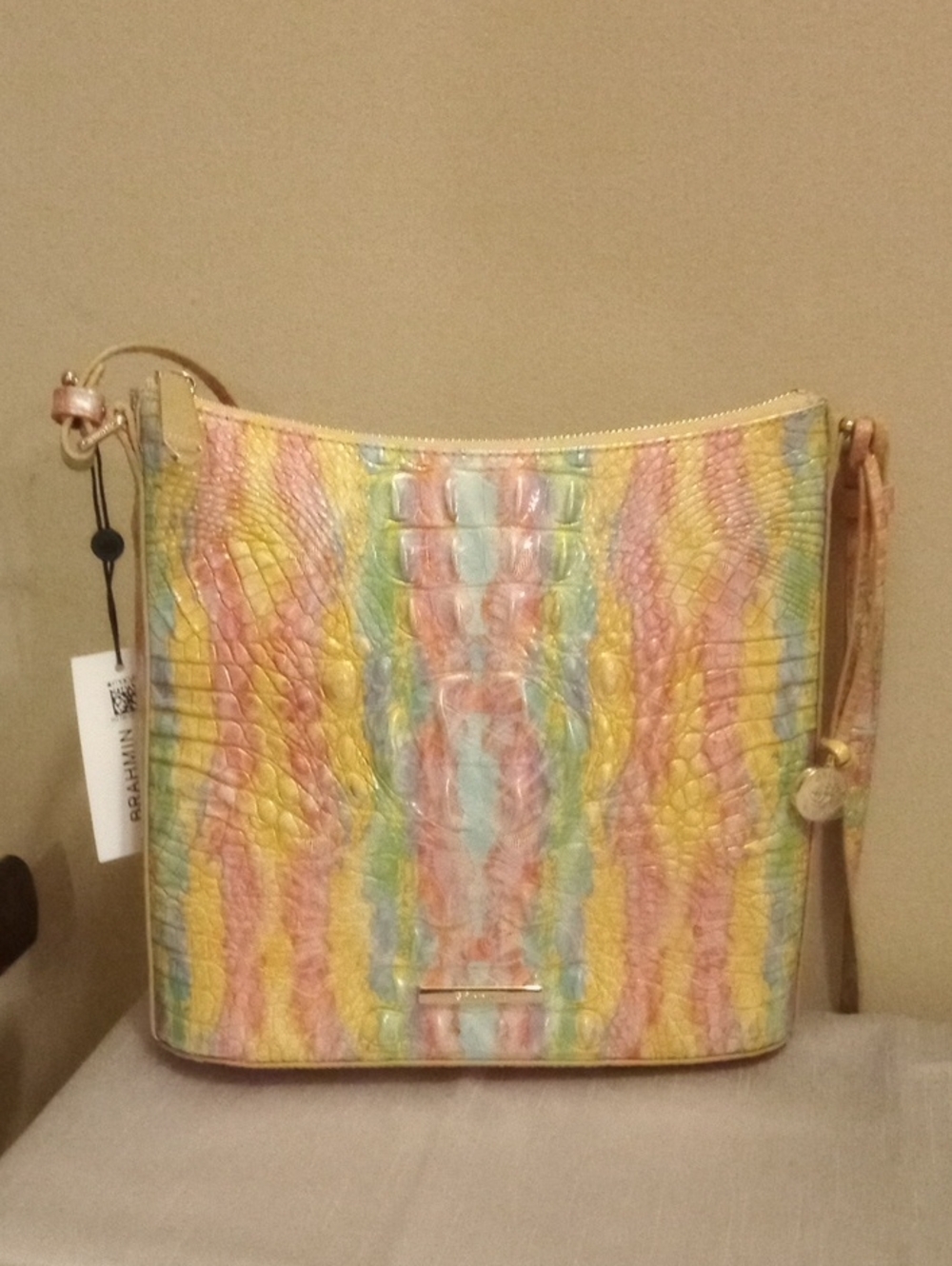 Brahmin Katie Salt water taffy.Leather.yellow Multicolor.